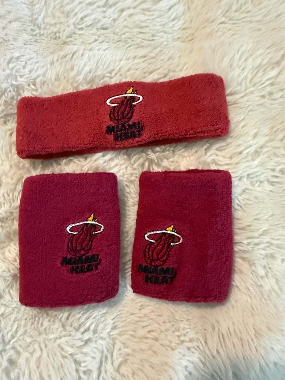 NBA Miami Heat Headband and Wristbands Set Red